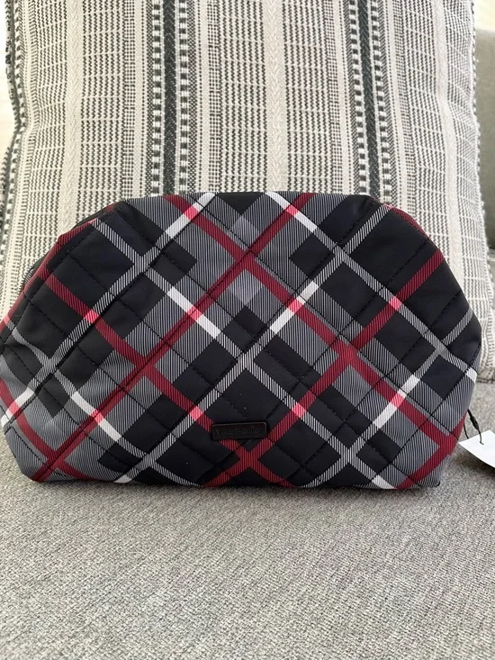 Vera Bradley NWT Large Cosmetic Bag in Paris Plaid Holiday Gift Travel