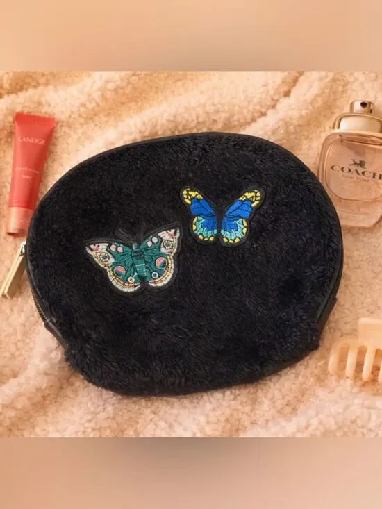 FREE w bundle of 2 + Aesthetic Black Makeup Bag Travel Cosmetic Pouch Soft Girl