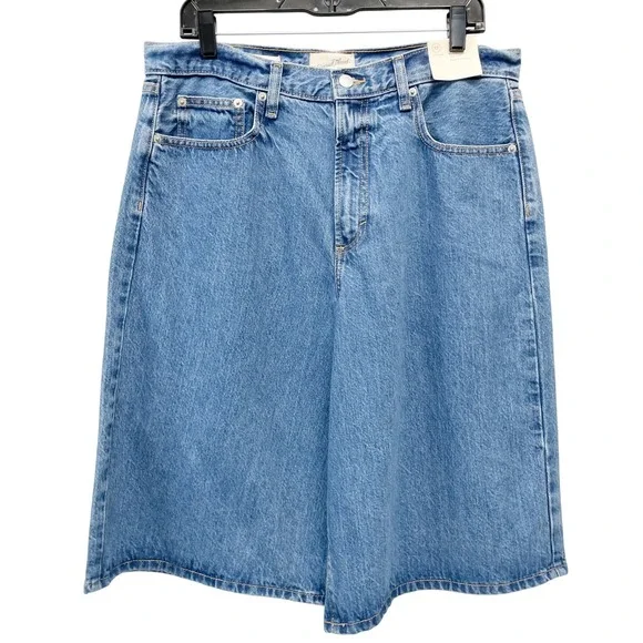 Universal Thread Womens Blue High Rise Relaxed Long Denim Bermuda Shorts Size 12
