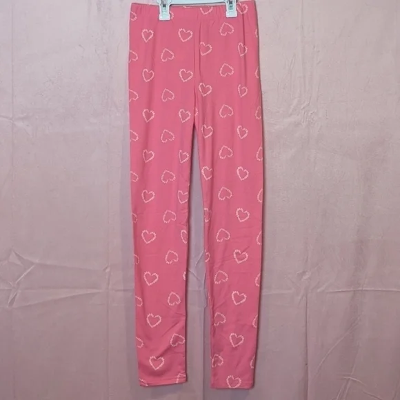 Gap Pink Heart Print Leggings size XXL 14-16