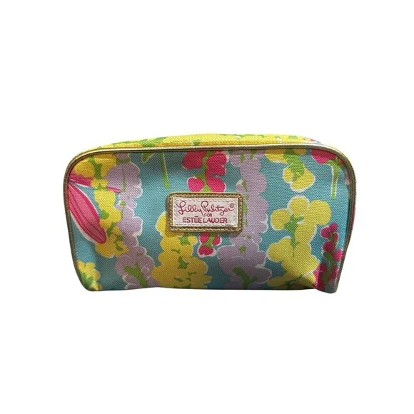 Estee Lauder x  LILLY PULITZER Floral Multicolor Makeup Bag EUC