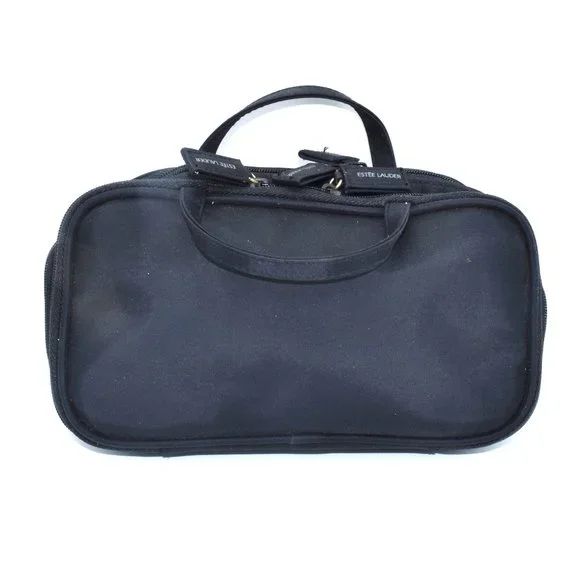 Vintage Estee Lauder Cosmetic Makeup Bag Black
