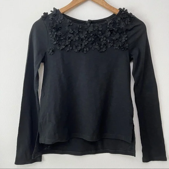GAP Girls 3D Floral Long Sleeve Black Size Large