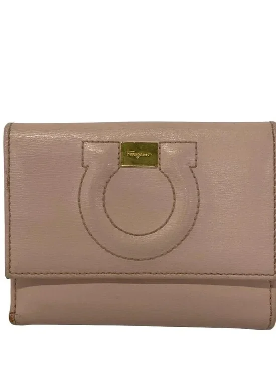 Salvatore Ferragamo Gancio City - Light Pink Leather Double-hook Wallet