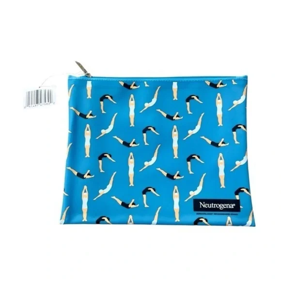 Ulta X Neutrogena Swim Zip Cosmetic Pouch - Blue 10x8.5”