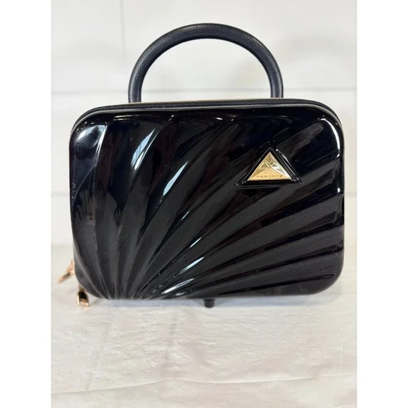 Triforce Elite Travelware Hardside Beauty Zipper Black Case Luggage Makeup Bag