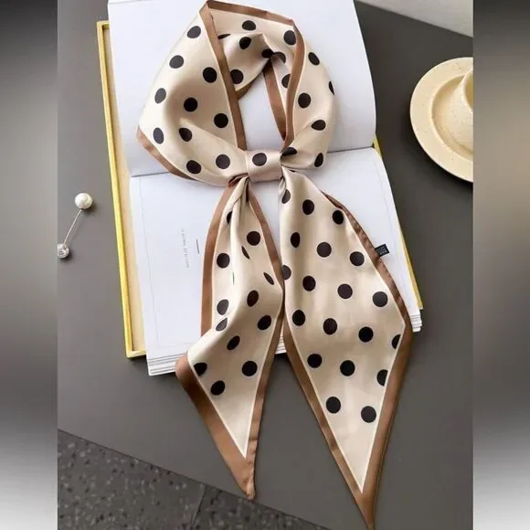 Polka Dot Scarf in Brown and Black S28