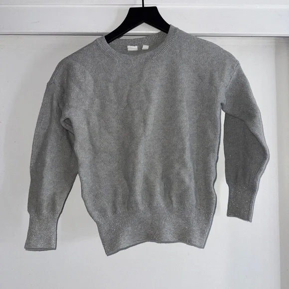 2/$15 GAP Kids Heather Gray Crew Neck Sweater with Sparkle
