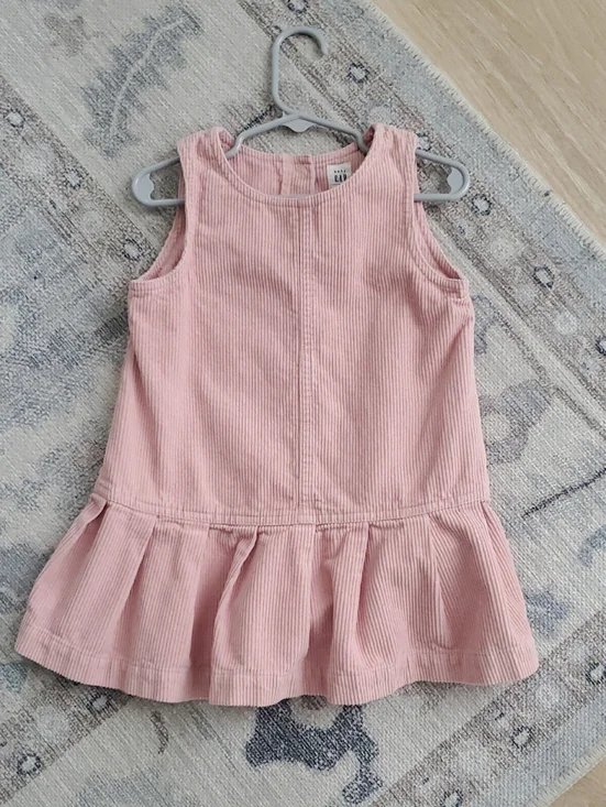 Baby Gap Girls Pink 100% Cottom Corudroy Jumper Dress Sz3