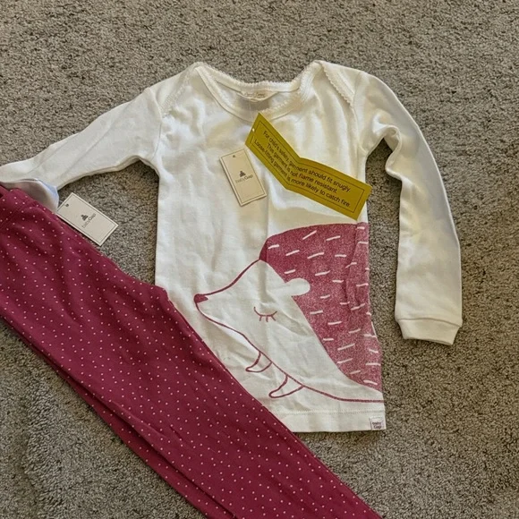 GAP Kids Hedgehog Pajama Set - White and Pink