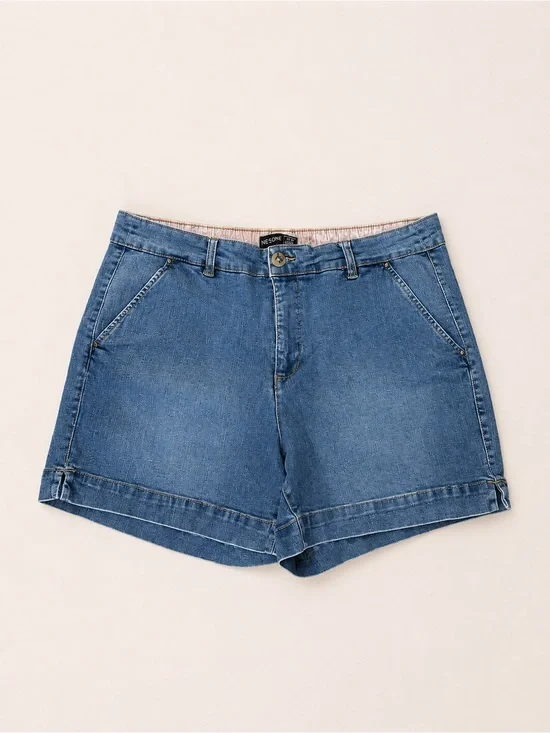 Denim High-Rise Women’s Shorts - Blue
