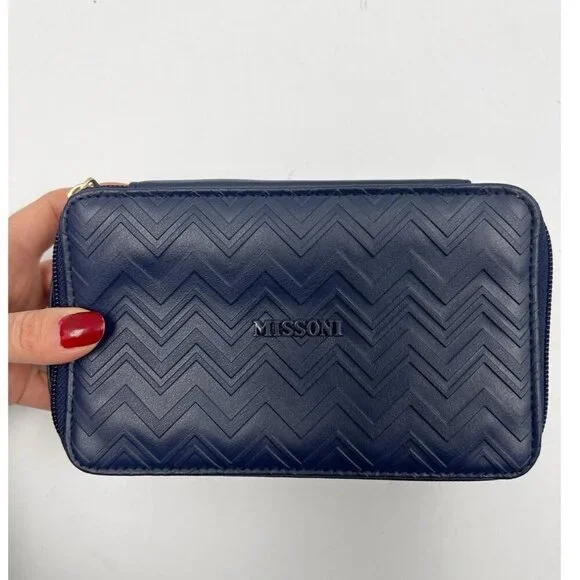 Missoni Exclusive Delta One Travel Case Pouch Blue Wave Zipper - CASE ONLY