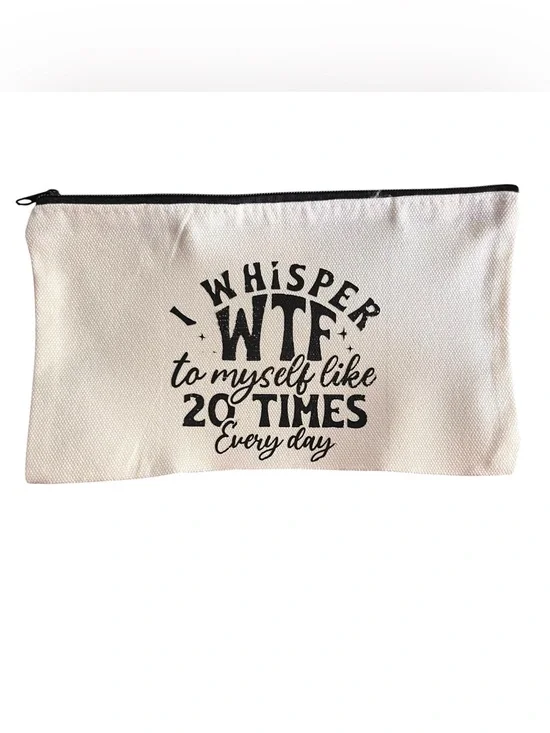 Canvas Cosmetic Pouch with Funny Quotes
