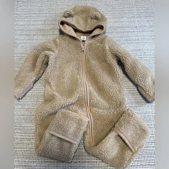 Baby Gap Cozy Tan Sherpa One Piece