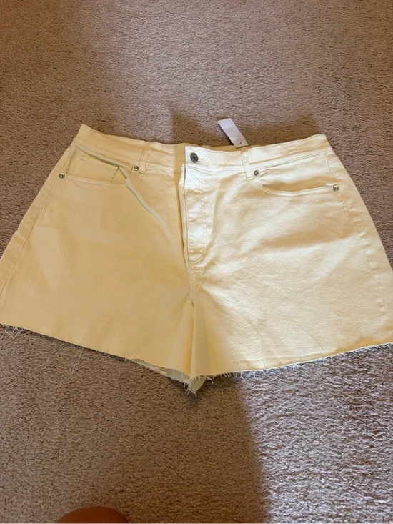 LOFT Pale Yellow Denim Cutoff Shorts