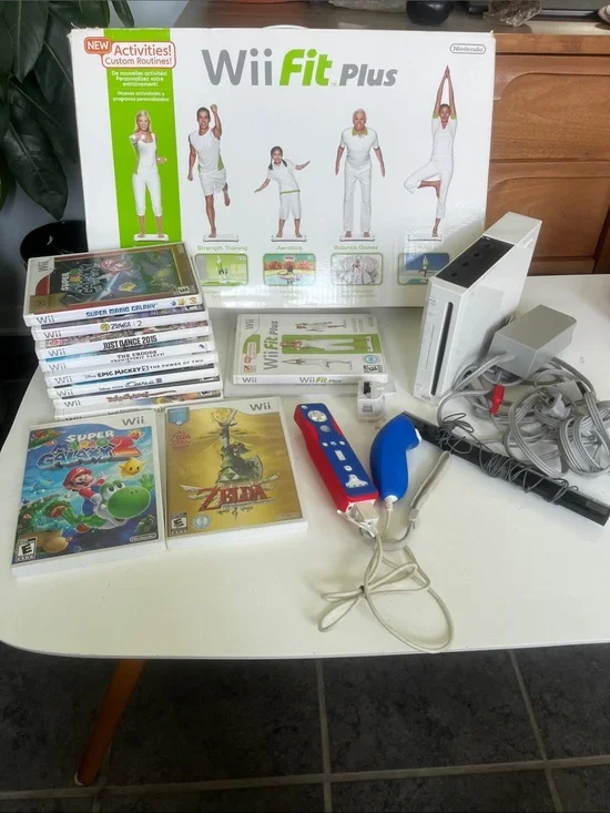 Giant Wii Bundle with Wii Fit Board and 11 Games