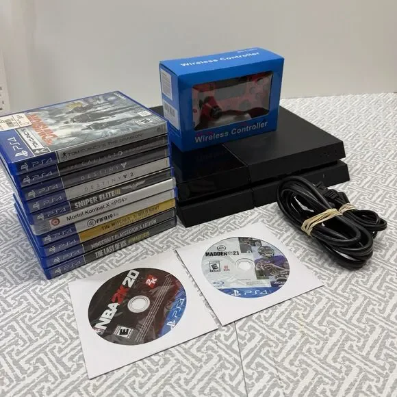 Sony PlayStation 4 PS4 500GB Black Console CUH-1115A Bundle with 11 Games READ!!