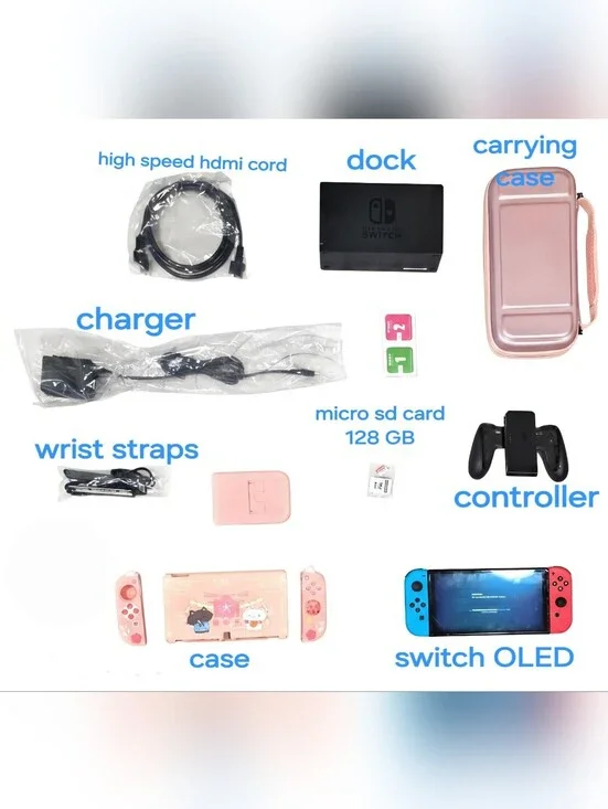 Nintendo Switch OLED - Neon Blue/Neon Red Renewed