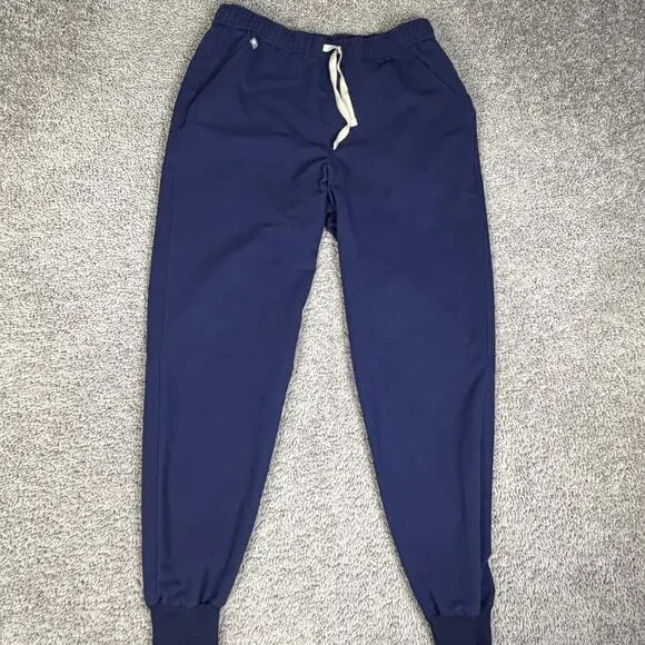 FIGS Scrub Pants Mens M Blue Navy Tansen Jogger Medical Elastic Drawstring Cuff