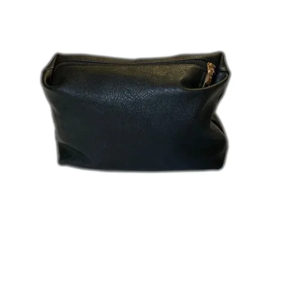 Antik Kraft Cosmetic Bag Large Black Faux Leather