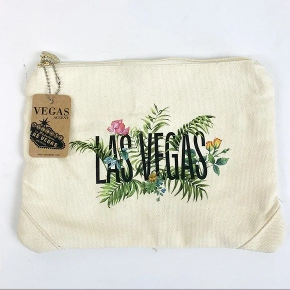 Las Vegas Tropical Garden Cosmetic/Travel Bag 10.5” x 7.5”