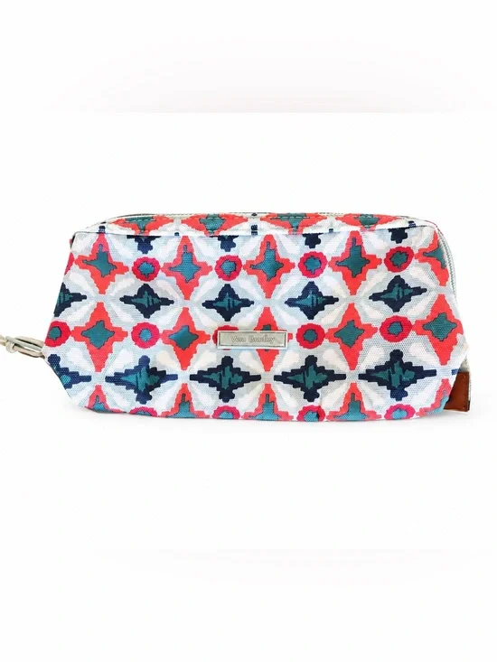 Vera Bradley Floral Makeup Bag Pouch Multicolor Zip Water GEO