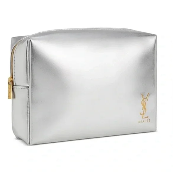 YSL Beaute Pouch Silver  Yves Saint Laurent