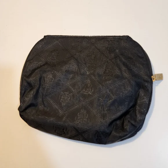 Princess Marcela Borchese Black Quilted Cosmetic Pouch With Mirror