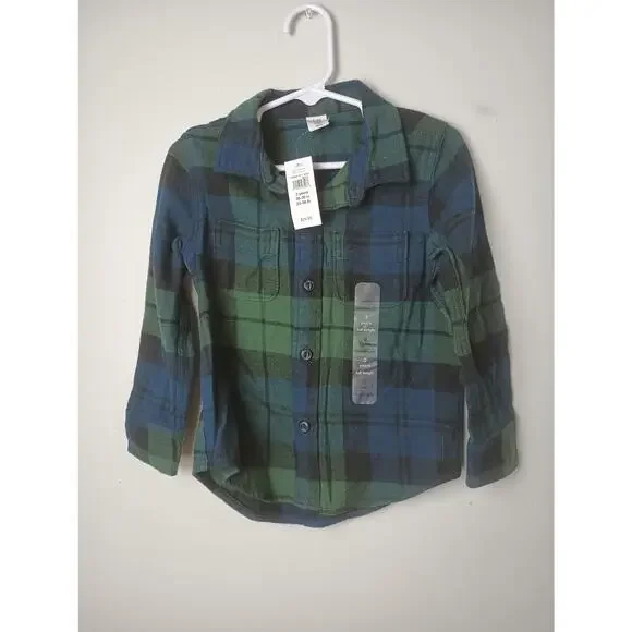 Baby Gap NWT Flannel Shirt Toddler 3 Years Multicolor Long Sleeve Button‎ Front