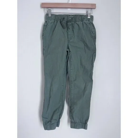 Gap Kids Boys Size Medium Green‎ Pull on Long Pants Side Pockets Elastic Cuffs