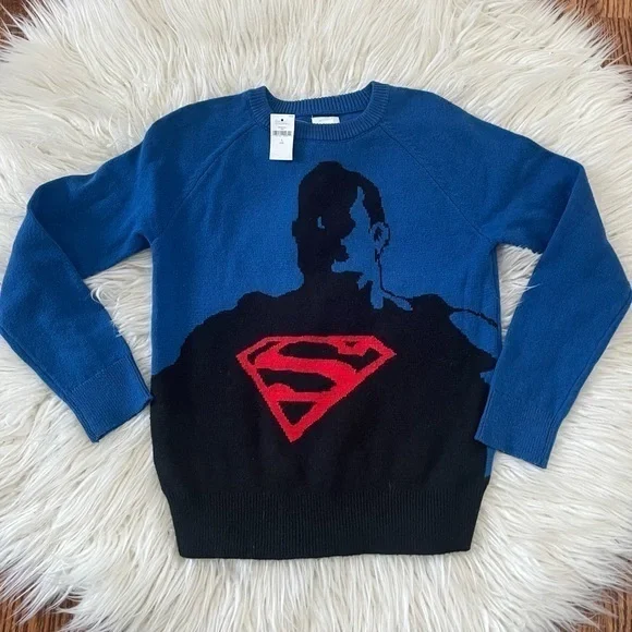 Gap‎ X Junk Food Superman wool blend sweater boys L NWT