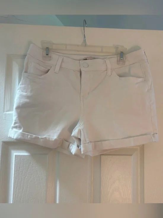 SO Brand White Denim Midi Shorts