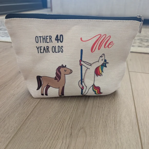 40th Birthday Gift. Fun Unicorn and Horse Pouch.