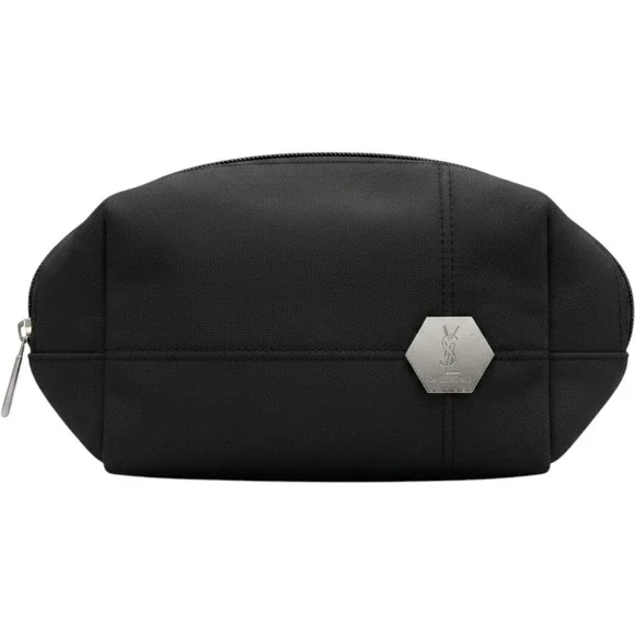 Yves Saint Laurent YSL Parfums Black Cosmetic Pouch Makeup Bag Travel Case