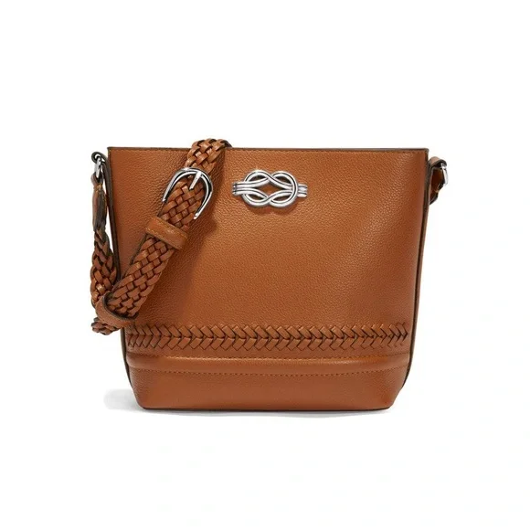 Brighton Freda small crossbody bucket bag color Luggage NWT