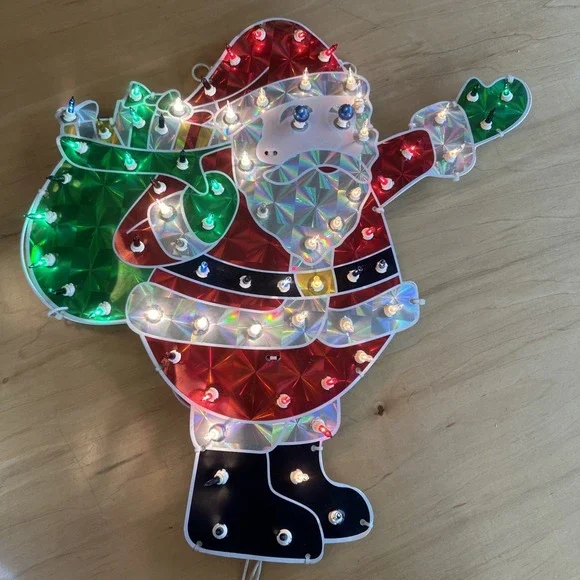 VTG Noma Christmas Expressions 70 Light Holographic Waving‎ Santa 19