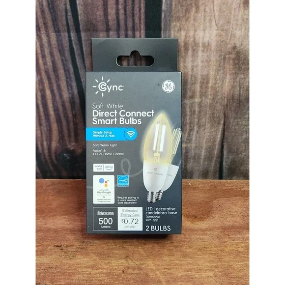 GE Cync Soft White Direct Connect Smart Bulbs LED Candelabra 2 Pack New