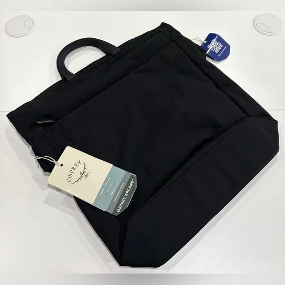 Osprey Women's Arcane Crossbody Bag Black NWT Water Bottle Pocket Tote Foldover