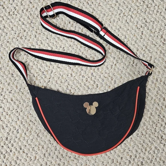 Bioworld Black Crossbody Bag‎ with Mickey Mouse Accent