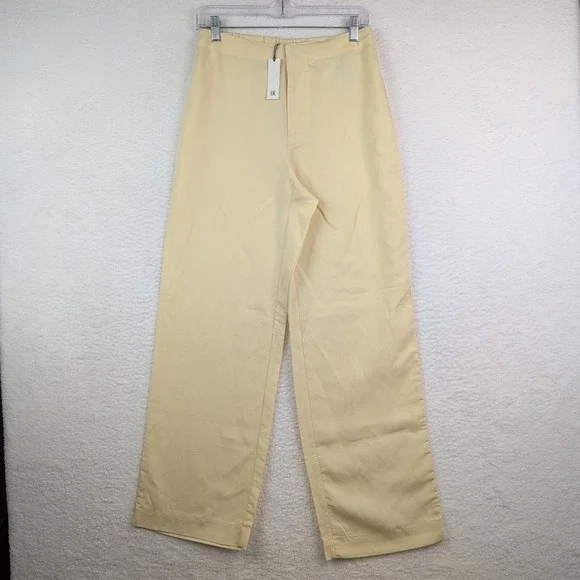 NWT Banana Republic Arcata Tencel Linen Easy Pants Yellow Women's Small