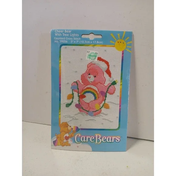 NEW Care Bears Counted Cross Stitch Cheer‎ Bear/Christmas Lights. 2004