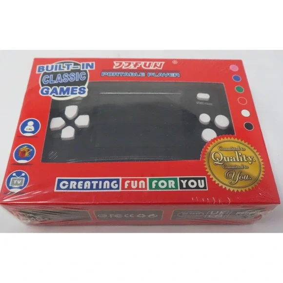 JJFUN Portable Handheld Game Console Built-in Classic Games Black QS4 QS1 New‎