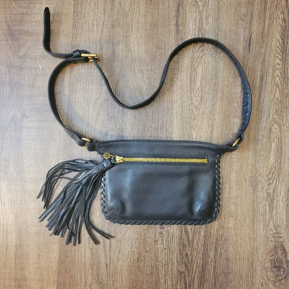 HOBO Black Leather Crossbody Bag