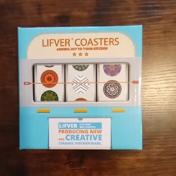 Marble Style Ceramic Coasters Set