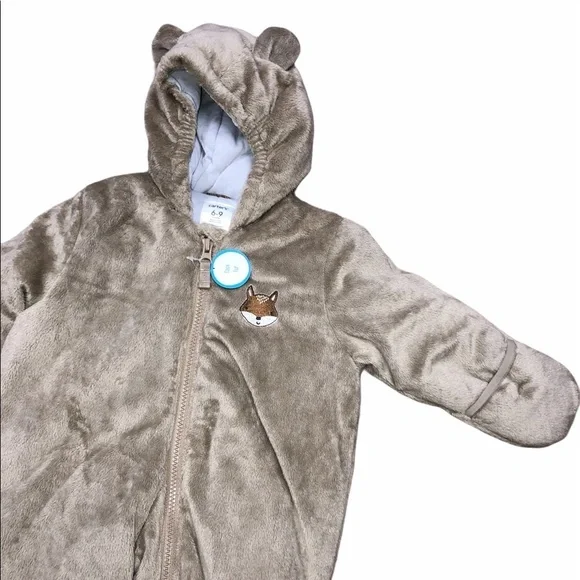 Carter’s 6-9 Months warm fox fleece pajama onesie