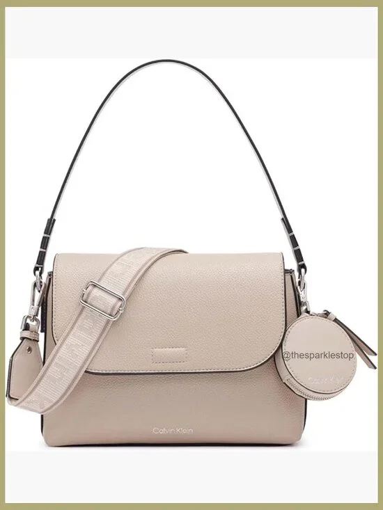 Faux Leather Crossbody Shoulder Bag with Removable Coin Purse