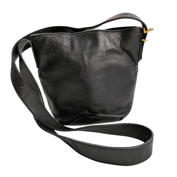 Small Black Leather Crossbody‎ Shoulder Bag Grunge Bikercore