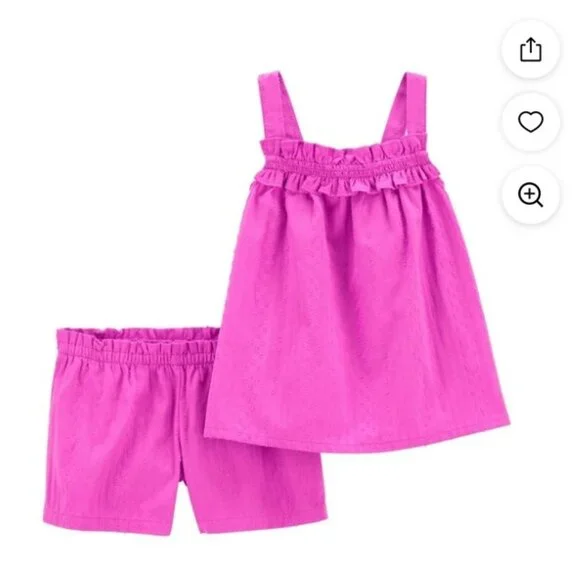 Carter's Child of Mine Toddler Girl Shorts Outfit Set