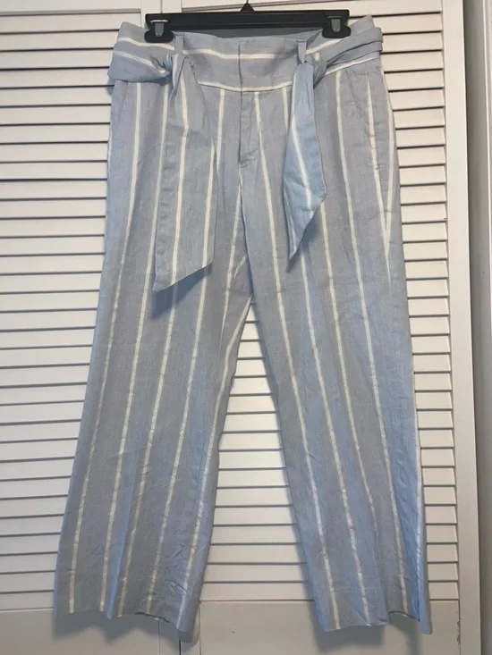 Banana Republic Logan Cropped Linen/Cotton Blend Pants Womans Size 4