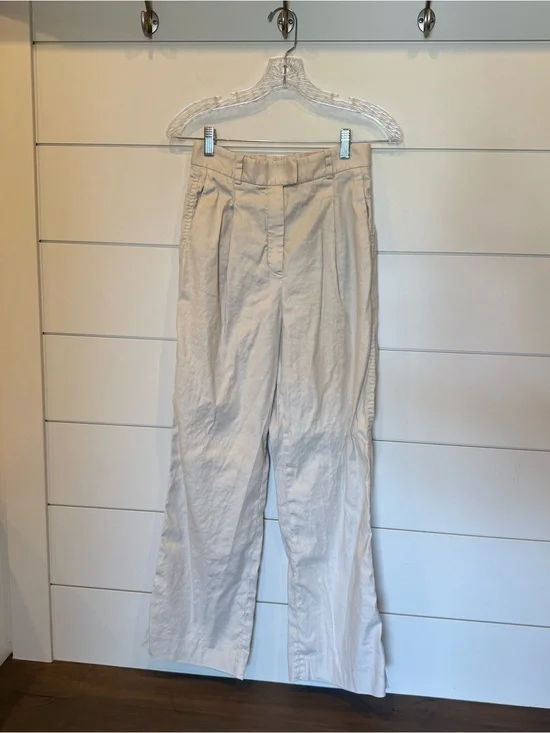 Aritzia Babaton khaki linen blend trouser 4